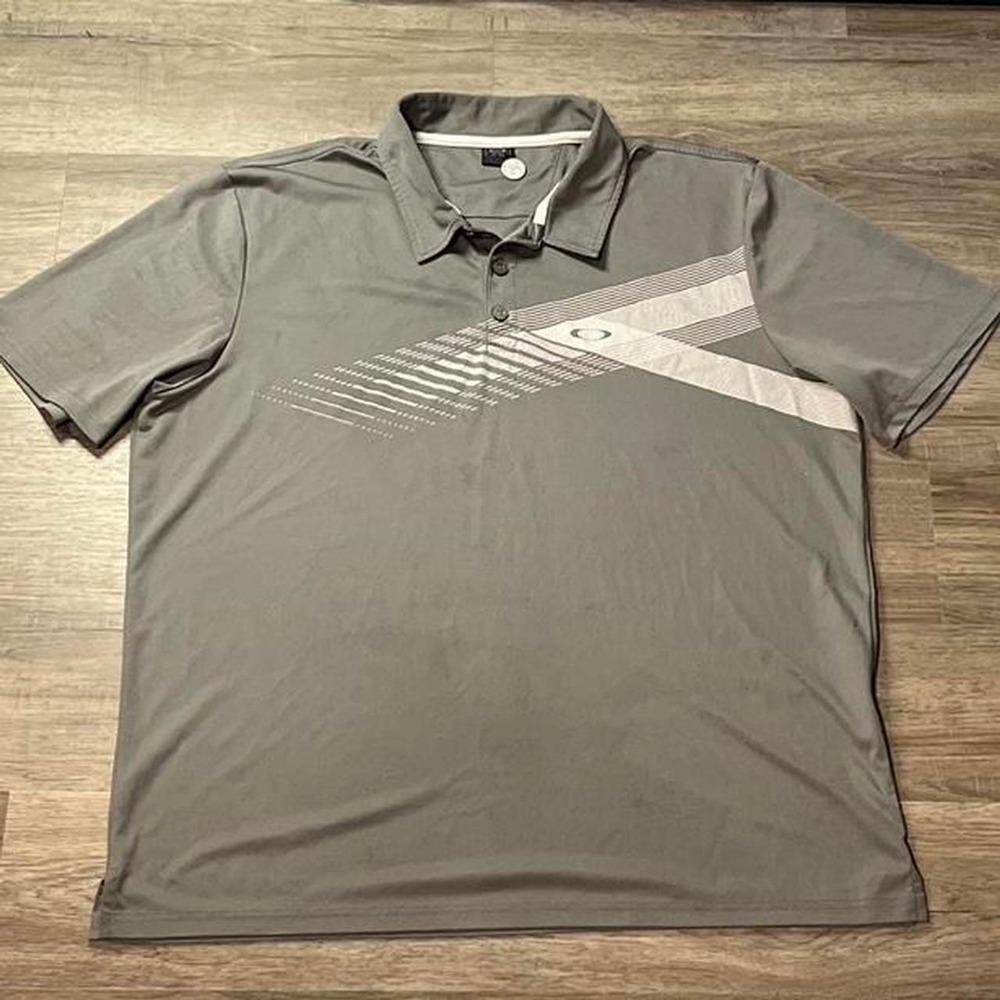Oakley Dark Grey Vintage Golf Polo Button Shirt size XL